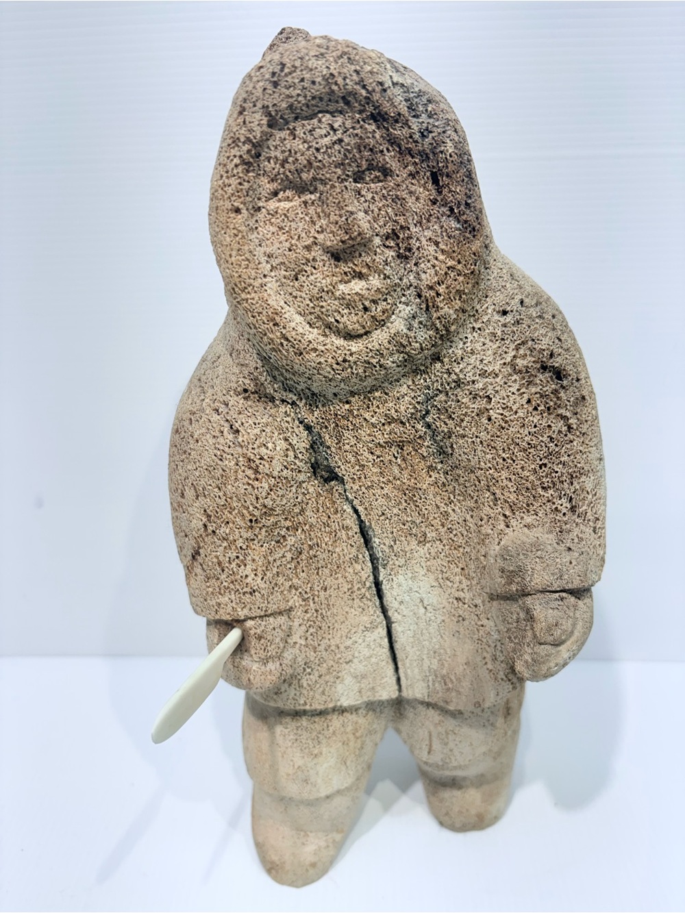 Traditional Inuit Whalebone Neutral Stone Carving